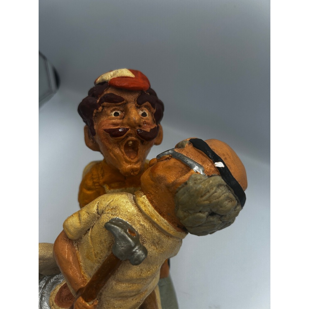 Vintage Marwal Chalkware Dentist and Patient Figurine Humorous Caricature Statue - Picture 2 of 7